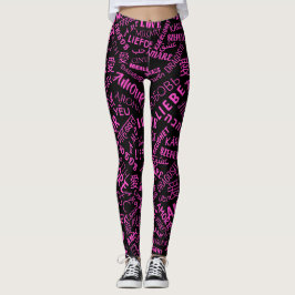 Anpassade Färgade Leggings Flerspråkig Kärlekstext
