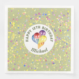 Anpassade färgbubblor för kalkkräm från födelsedag pappersservett