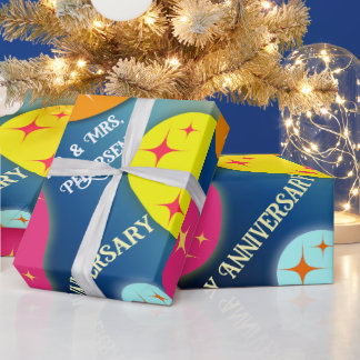 Anpassade Färgfull Abstrakt Figursätta Papper Presentpapper