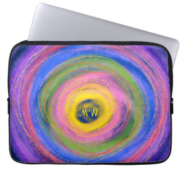 Anpassade färgrika livfulla Mandala-cirklar Laptop Fodral