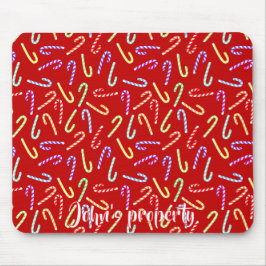 Anpassade Färgstarka Polkagrisar på röd Musmatta