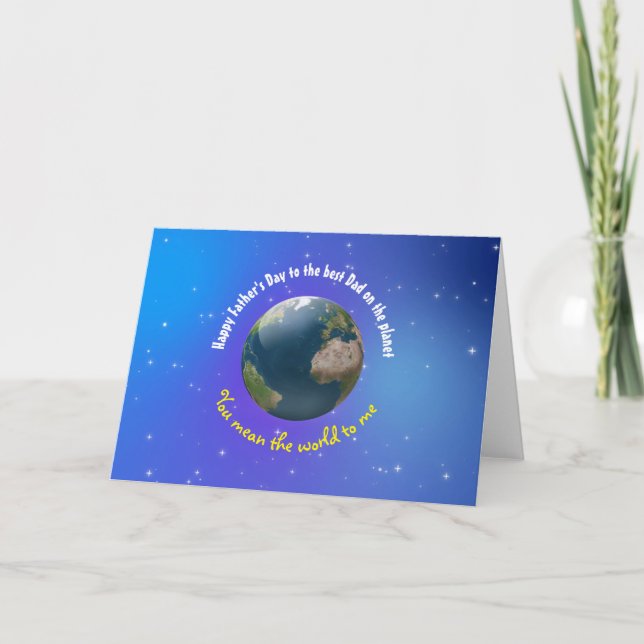 Anpassade Fars dag novelty Earth Kort (Framsida)