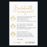 Anpassade Faux Guld Bachelorette Scavenger<br><div class="desc">Det vackra anpassadet Bachelorette Scavenger Hunt Game! Du kan anpassa den med dina spel,  poängen och brudens namn.</div>