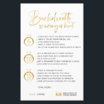 Anpassade Faux Guld Bachelorette Scavenger<br><div class="desc">Det vackra anpassadet Bachelorette Scavenger Hunt Game! Du kan anpassa den med dina spel,  poängen och brudens namn.</div>
