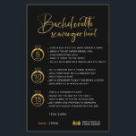 Anpassade Faux Guld Black Bachelorette Hunt<br><div class="desc">Det vackra anpassadet Bachelorette Scavenger Hunt Game! Du kan anpassa den med dina spel,  poängen och brudens namn.</div>
