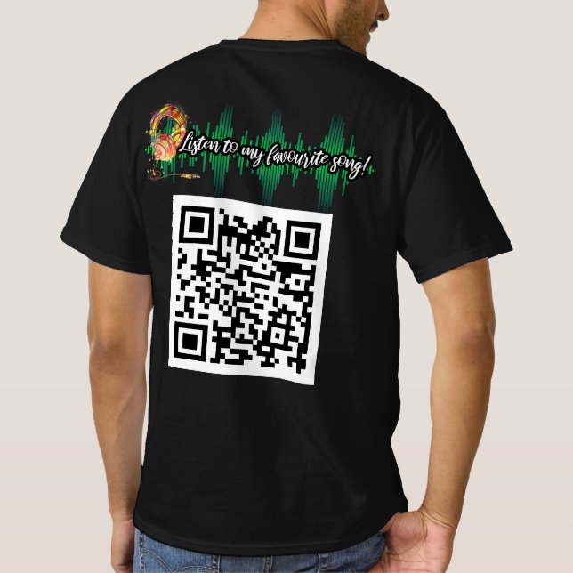 Anpassade fav sång (hörlurar) T-Shirt (Baksida)