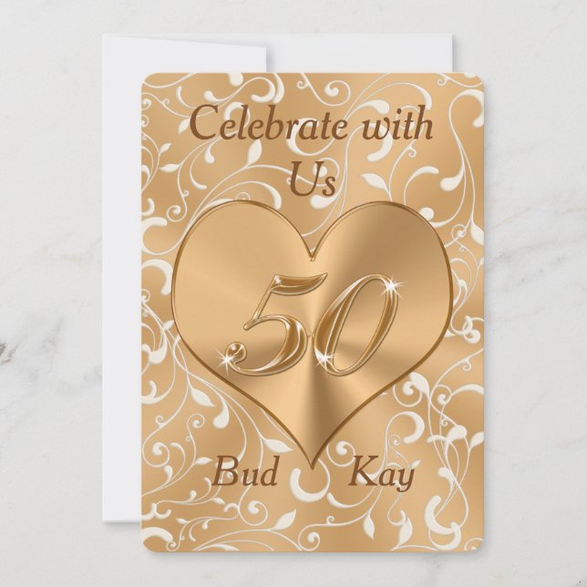 Anpassade femtioårsjubileumsinbjudningar inbjudningar (Framsida)