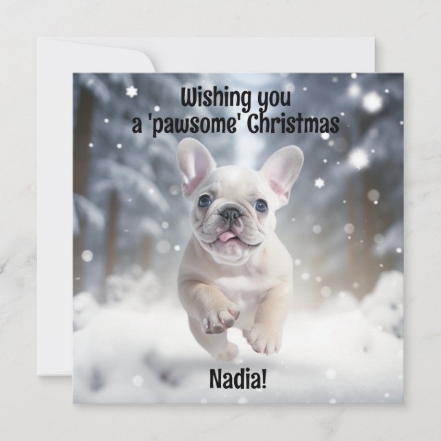 Anpassade Festive Frenchie Frolic (Framsida)