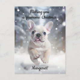 Anpassade Festive Frenchie Frolic Vykort