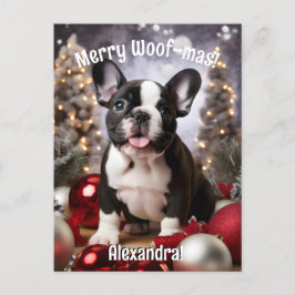 Anpassade Festive Frenchie Harmony Vykort