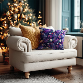 Anpassade Festive Winter Cushion - Lila Kudde