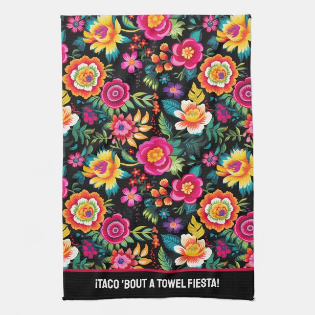 Anpassade Fiesta Blommigt Extravaganza Kökshandduk (Vertikal)
