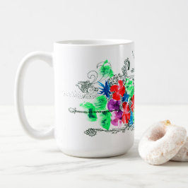 Anpassade Fine Art Colorful Flowers Kaffemugg