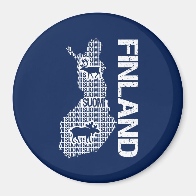 Anpassade FINLAND KARTA magnet (Framsidan)