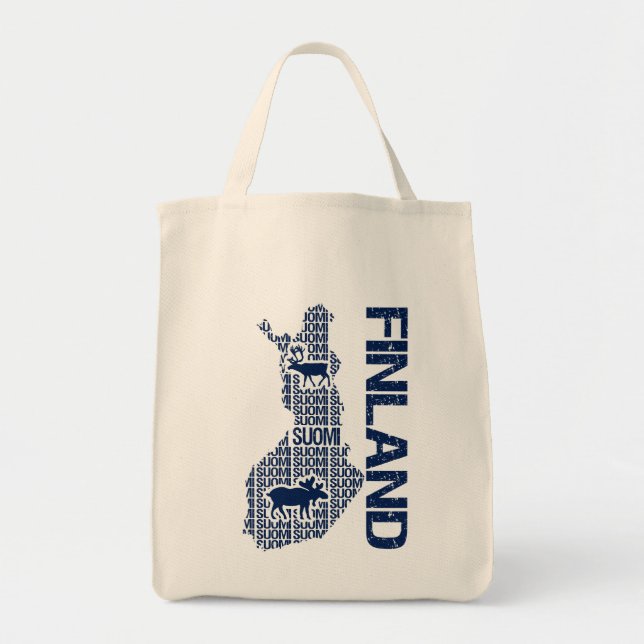 Anpassade FINLAND KARTA säck - välj stil Tygkasse (Framsidan)