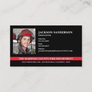 Anpassade Fire Department Firefighter Photo Visitkort