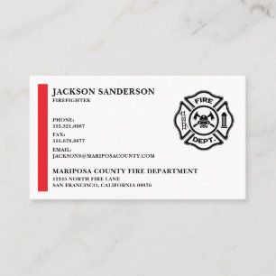 Anpassade Firefighter Logotyp Fire Department Visitkort