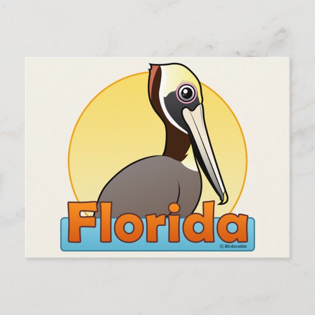 Anpassade FL Brown Pelican Vykort (Framsida)