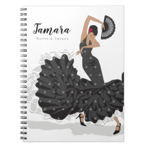 Anpassade Flamenco Dancer Notebook Anteckningsbok