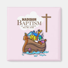 Anpassade, Flicka Baptism Noahs Ark Magnet