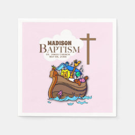 Anpassade, Flicka Baptism Noahs Ark Pappersservett