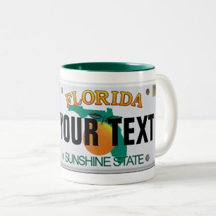 (Anpassade) Florida License Plate Mugg