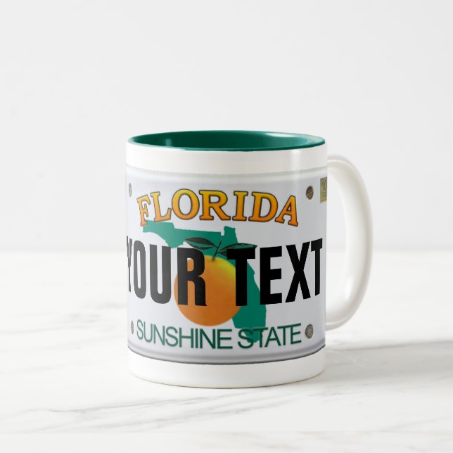 (Anpassade) Florida License Plate Mugg (Framsida höger)