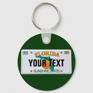 (Anpassade) Florida License Plate Nyckelring