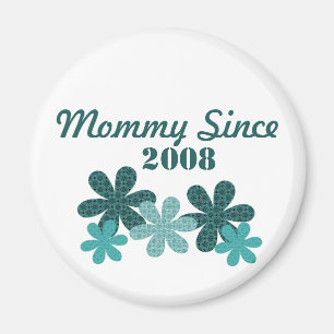 Anpassade Flower Mamma Sedan magnet, Teal Magnet