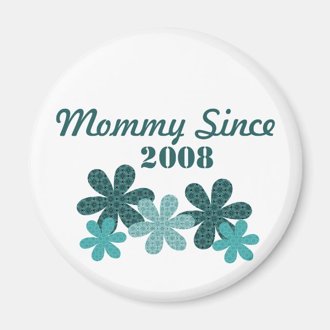 Anpassade Flower Mamma Sedan magnet, Teal Magnet (Framsidan)