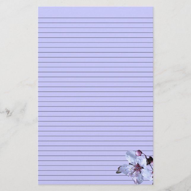 Anpassade Flower Stationery - infogad Brevpapper (Framsida)