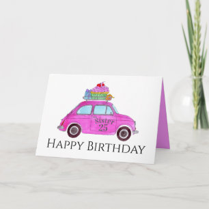 Anpassade födelsedag Retro Fiat 500 Kort