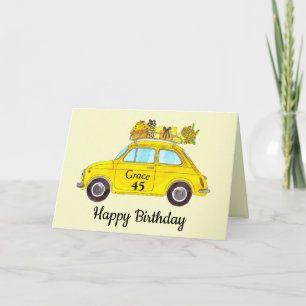 Anpassade födelsedag Retro Fiat 500 Kort