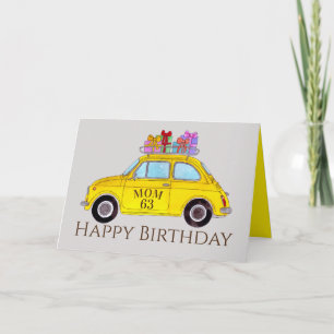 Anpassade födelsedag Retro Fiat 500 Kort