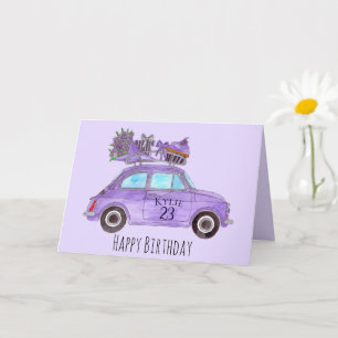 Anpassade födelsedag Retro Fiat 500 Kort