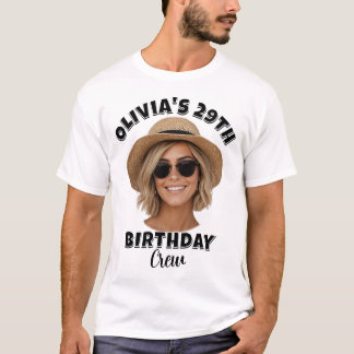 Anpassade födelsedagsfoto-tröjor | Födelsedagsgäng T Shirt