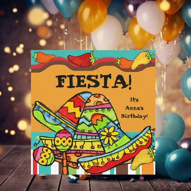 Anpassade födelsedagsinbjudningar för Fiesta Inbjudningar (Skapare uppladdad)