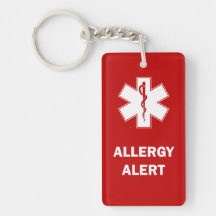 Anpassade Food Allergy Alert Keychain