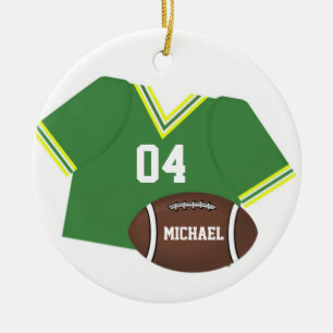 Anpassade Football and Grönt Jersey Ornament