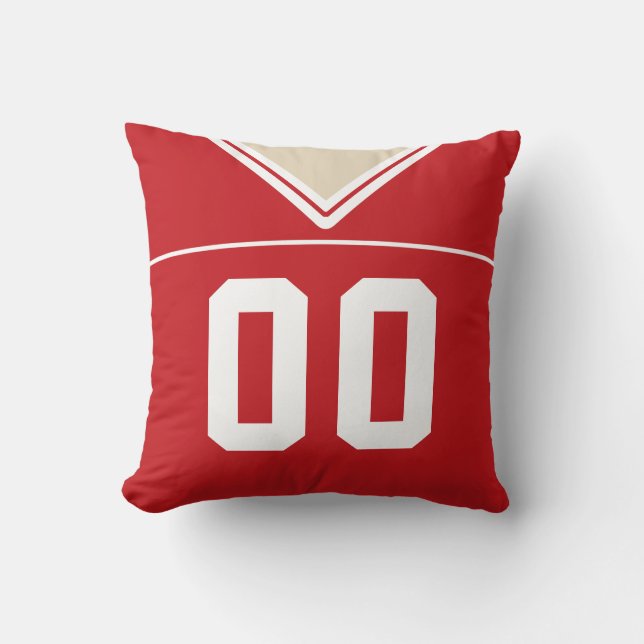 Anpassade Football Jersey Number Jersey, Red Kudde (Framsida)