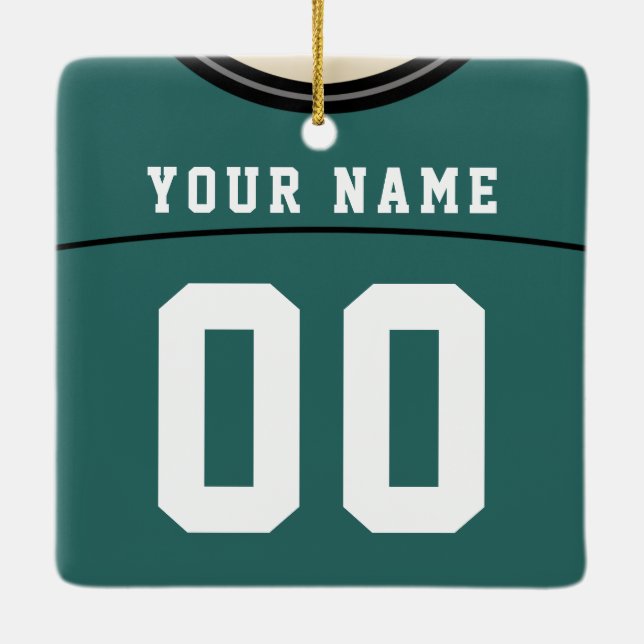 Anpassade Football Lacrosse Jersey Ornament (Baksida)