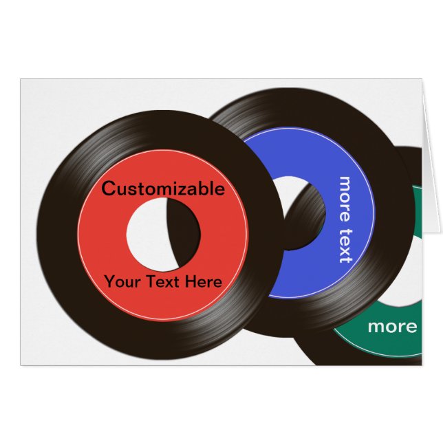 Anpassade för 45 rekord hälsningskort (Framsidan Horizontal)