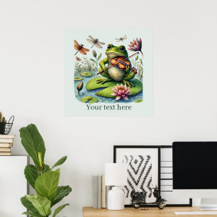 Anpassade för att spela upp groda i cute-musik poster