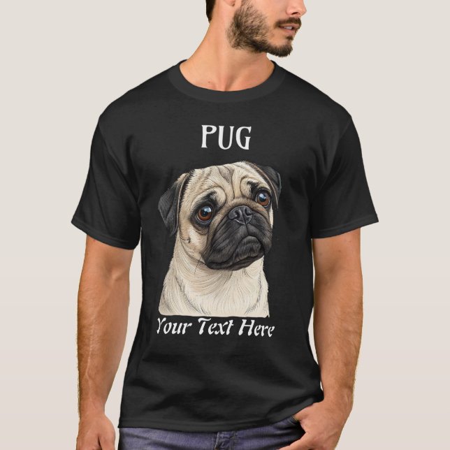 Anpassade för Cute Pug Hund aveln-grafik T Shirt (Framsida)