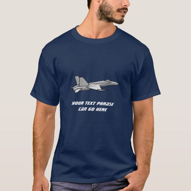 Anpassade för F18-piloten för Hornet-flygplan T Shirt (Framsida)
