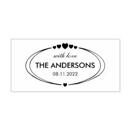 Anpassade för familjen, med kärlek och datum självfärgande stämpel