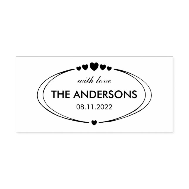 Anpassade för familjen, med kärlek och datum självfärgande stämpel (Design)