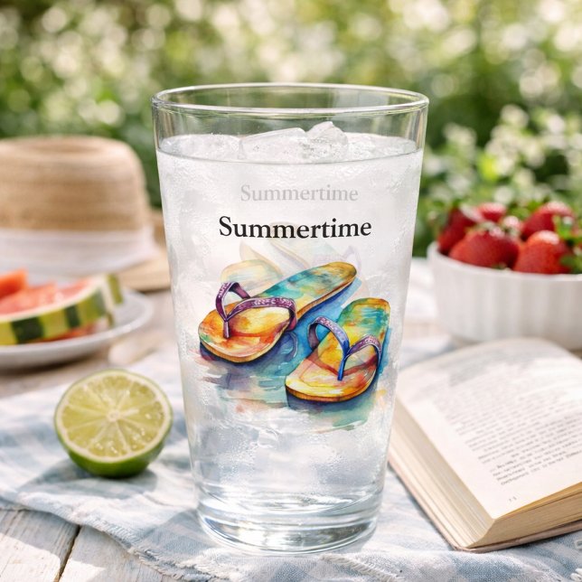 anpassade för färgämnet flinflip flops glaskopp (Skapare uppladdad)