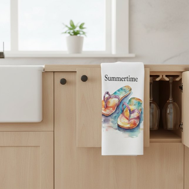 anpassade för färgämnet flinflip flops kökshandduk (Skapare uppladdad)