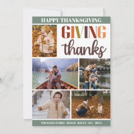 Anpassade för färglös Thanksgiving-familj Julkort